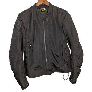 Scorpion Exo Women Blk Motorcycle Jacket Large Quilted Zippered Cuffs liner